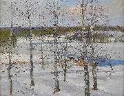 Winter landscape of Norrland with birch trees Anton Genberg